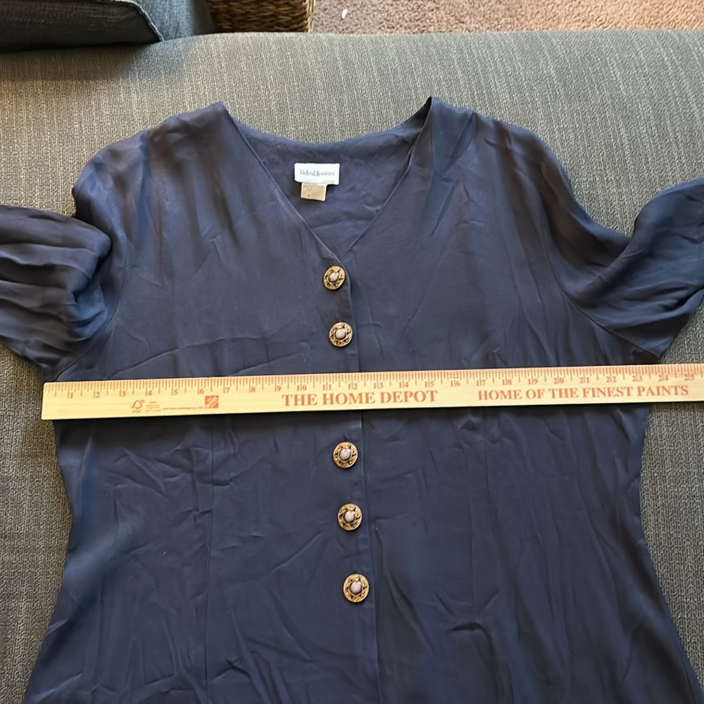 Vintage 90s  / Natural Resources Navy Blouse - Picture 6 of 8